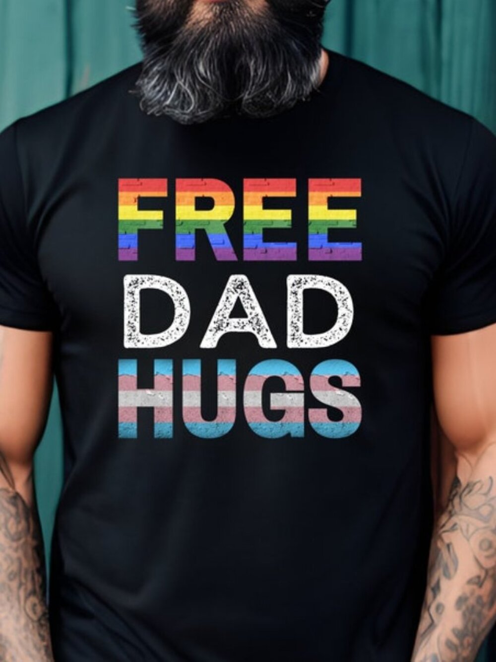 LGBT Shirt, Free Dad Hugs Shirt, LGBTQ+ Pride Ally Tee